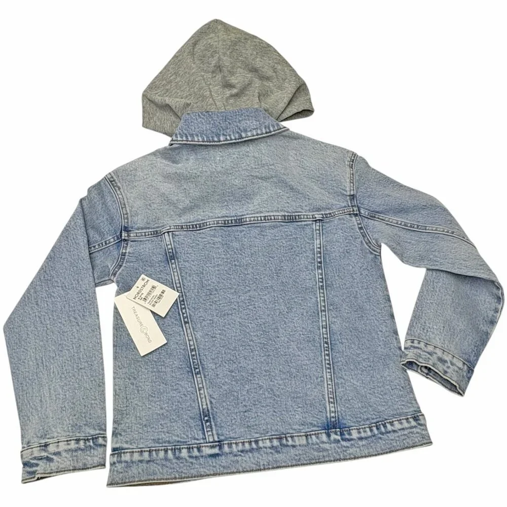 Nordstroms Treasure & Bond Cotton‎ Hooded River Wash  Denim Jacket